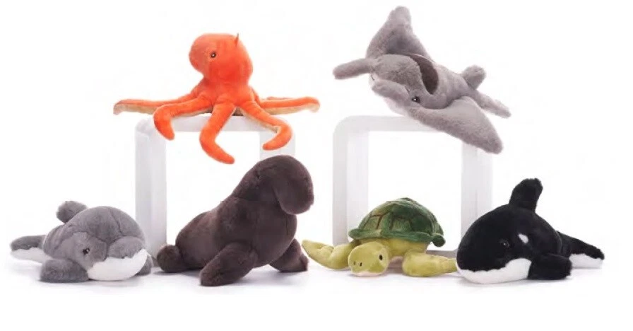 ECO EARTH NUEVO 6" ECO TIERRA OCÉANO PELUCHE ANIMALES MARINOS PELUCHE VIDA MARINA BAJO EL MAR