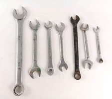 Lot Of 7 Wrench Set Box Open End Mechanic Tools