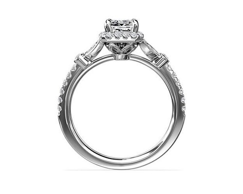 2.50 Ct Emerald IGI Certified Lab Grown Diamond Wedding Rings 14K White Gold - Picture 2 of 9