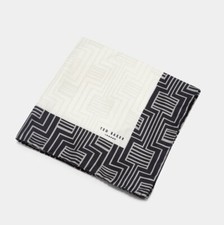 Ted Baker HYTHE 49 Navy Geo Print Silk Pocket Square BNWT Handkerchief