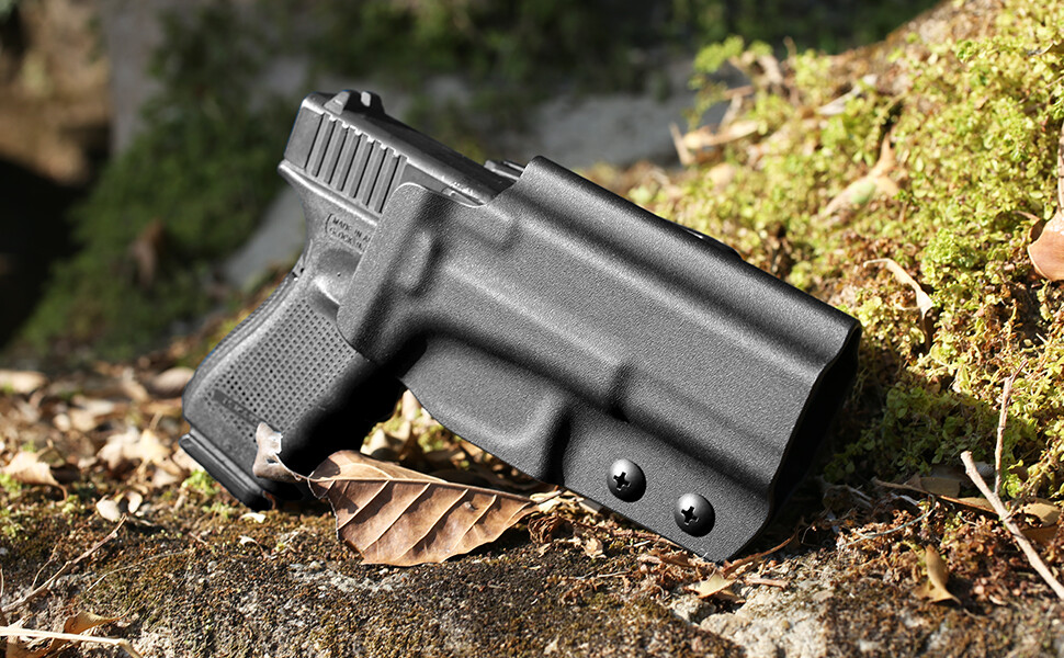 OWB Kydex Holster For Glock 17/19/26/19X/44/45 Gen3-5 – Right Hand, Black, Adjustable Cant, Lifetime Warranty