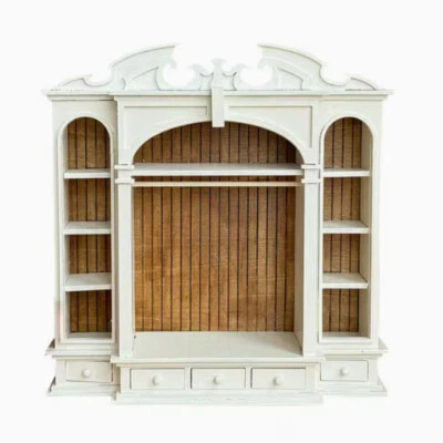 Palace Wardrobe Cabinet 1/12 Scale Dollhouse Miniature Furniture Unfinished Wood