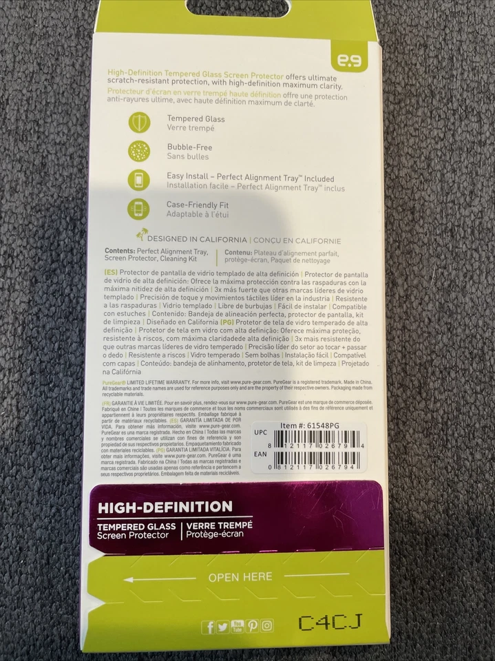 PureGear HD Tempered Glass Screen Protector for iPhone 6/6s/7/8/SE 2nd Gen - Image 2 of 2