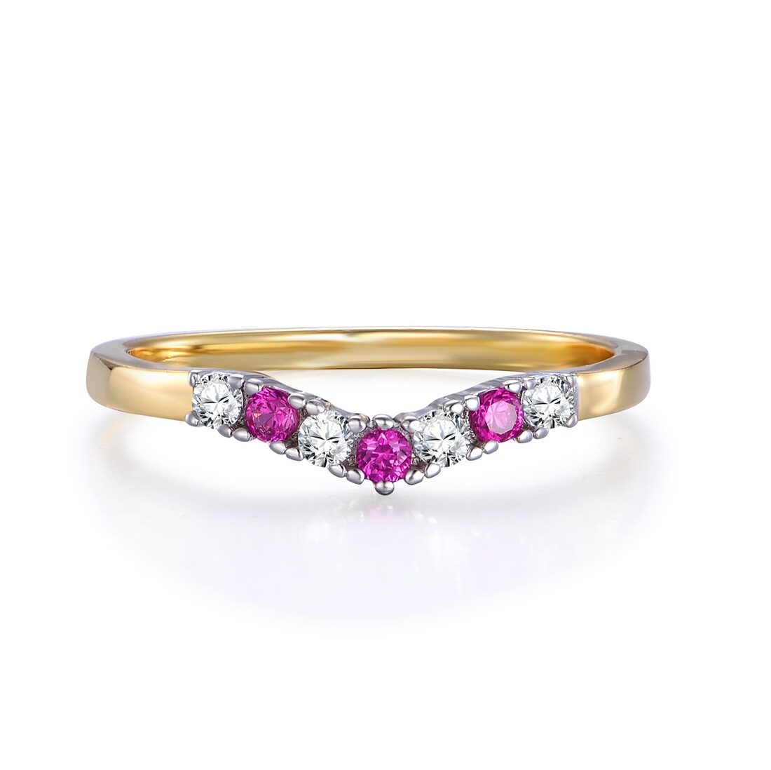 Sterlng Slver Ruby Wshbone Eternty Rng Sze J to V - Etsy UK