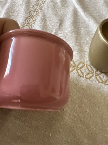 2 Stück kleine Übertopf Blumentopf Pflanzentopf Rosa und Gold farbig - Bild 4 von 7