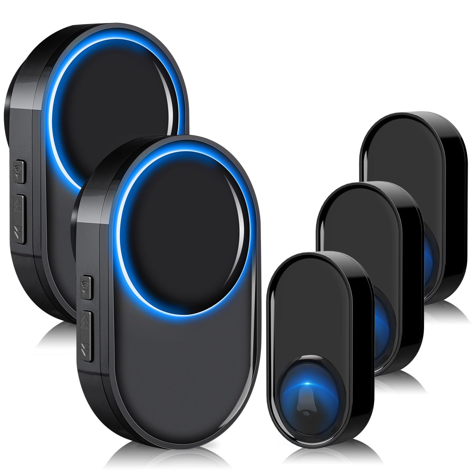 PHYSEN Wireless Doorbell with 3 Buttons & 2 Receivers - Waterproof for Home