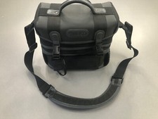 Vintage AMBICO Padded Camcorder Shoulder Bag Strap Black Soft Synthetic Leather