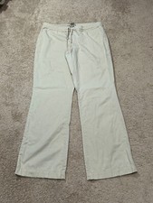 Banana Republic Womens Pants Size 12 Beige Wide Leg Drawstring Pockets Classic