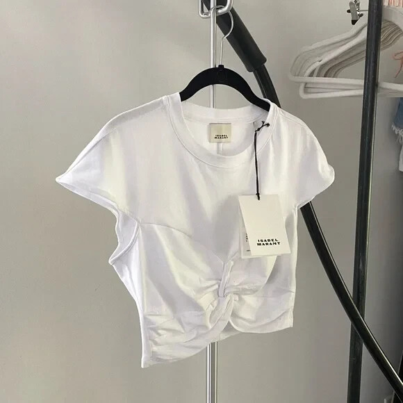 Isabel Marant / FWRD Zineae Twist Front Crop T-Shirt Top