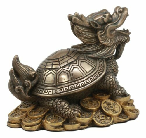 Feng Shui Celestial Black Dragon Turtle Statue Charm For Protection and Wealth - Picture 6 of 9