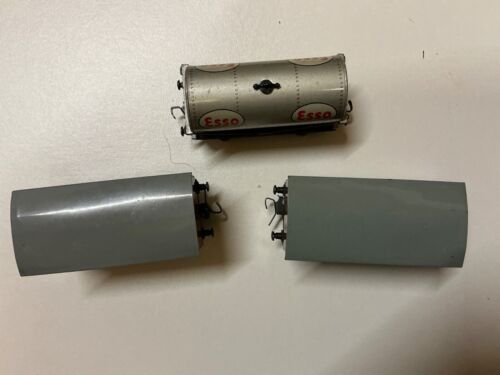 Hornby dublo, 3rail, unboxed two cattle wagons and a silver Esso tanker. - Picture 3 of 4
