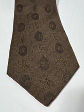 Vintage RARE Americana 24 Brand Design Men's Tie Made In USA Brown 55"L x 4"W