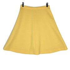 True Vintage 60s A Line Skirt Women XSmall Yellow Double Knit Mod Style Mini
