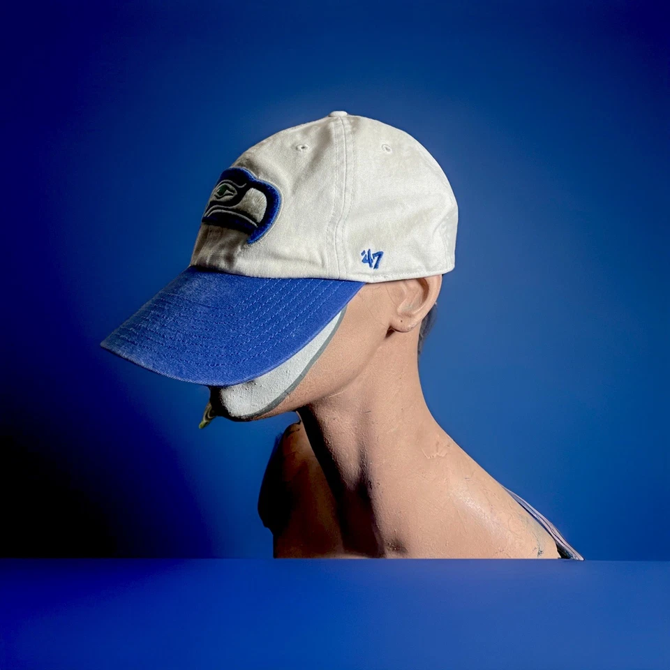 Sombrero ajustable estilo vintage Seattle Seahawks 47 (blanco/azul/verde) Foto 4 de 4