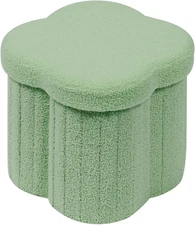 Storage Ottoman Cube, Flowers Shaped Ottomans with Storage Foot Stool Footrest f