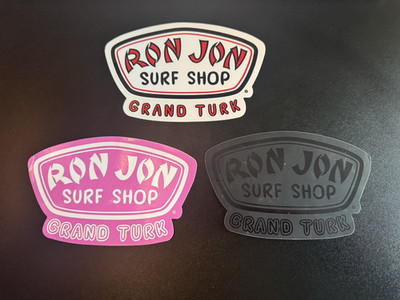 3 RON JON Surf Shop Grand Turk (Rare) Stickers  Decal  NEW 5.5  X 3.5 