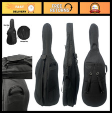Lightweight Black Cello Soft Case for Travel, Multiple Pockets, Adjustable Strap