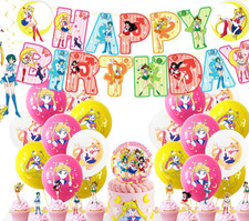 Sailor Moon Birthday Banners, Sailor Moon Balloons, Sailor Moon Cake Toppers