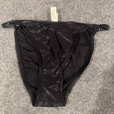 VTG Y2K Victoria s Secret Black String French Cut Bikini Swim Suit Bottom M NWOT