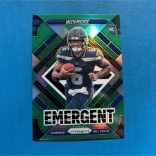 2025 Panini Prizm Emergent Green Prizm Rookie #4 Jalen Milroe Seahawks NFL