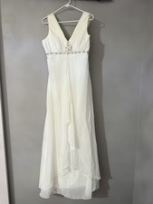 Wedding Dress With Silver Embellishments. Sleeveless