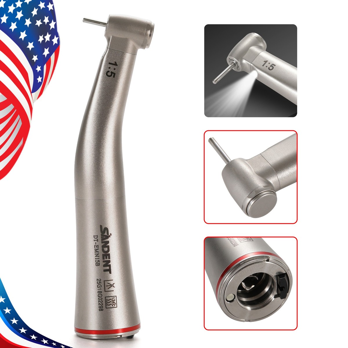 Yabangbang Dental Electric Handpiece 1:5 Contra Angle Fiber Optic