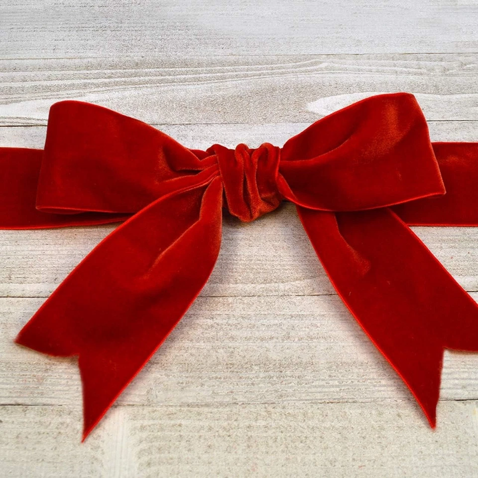 Viviana 2" X 20 YD Velvet Ribbon in Red - Perfect for Gift Wrapping and Décor - Image 4 of 4