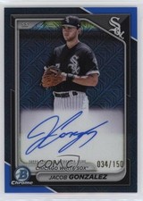 2024 Bowman Chrome Prospect Mega Box Blue Refractor /150 Jacob Gonzalez Auto n5h