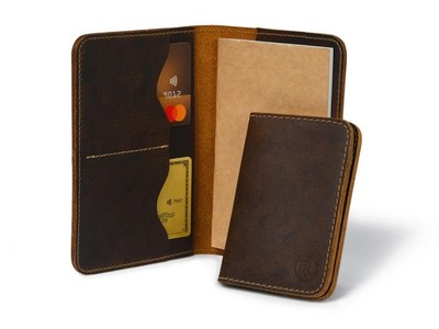 Leather Field Notes Cover Set with Card Holder Wallet & Notebook, Refillable ...