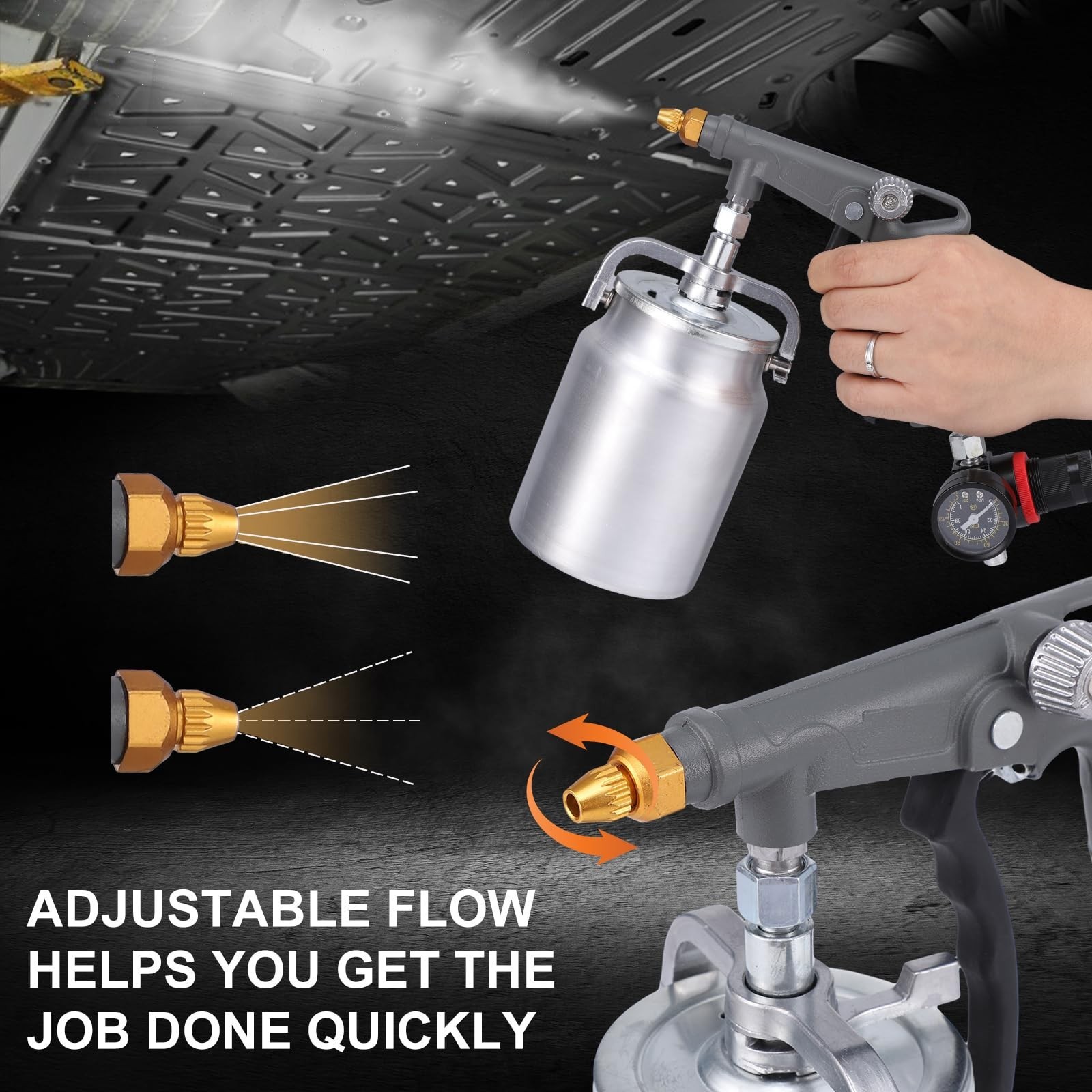 Undercoat Spray Gun with Suction Cup Auto Undercoating, Truck Bed Liner Coating