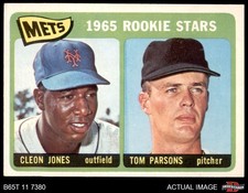 1965 Topps #308 Cleon Jones / Tom Parsons Mets RCs RC 7 - NM