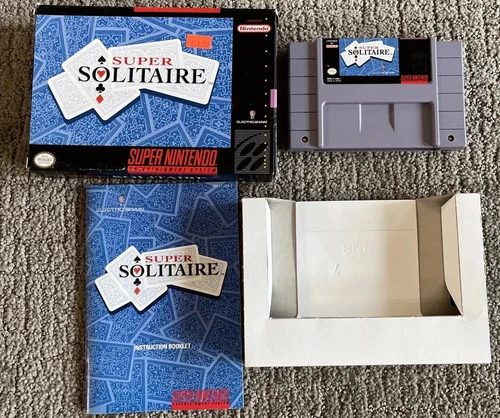 Super Solitaire Super Nintendo Entertainment System Rare Title CIB Complete