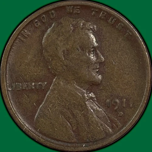 1911-D Lincoln Wheat Cent Very Fine VF Coin #33169