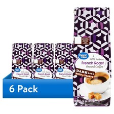 6 pack Great Value French Roast, 100 Arabica, Dark Roast, Ground Coffee,12 oz