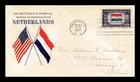 US COVER NETHERLANDS OVERRUN COUNTRIES FDC SCOTT 913 GRIMSLAND CACHET