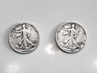 2 - 1943 Walking Liberty Half Dollars