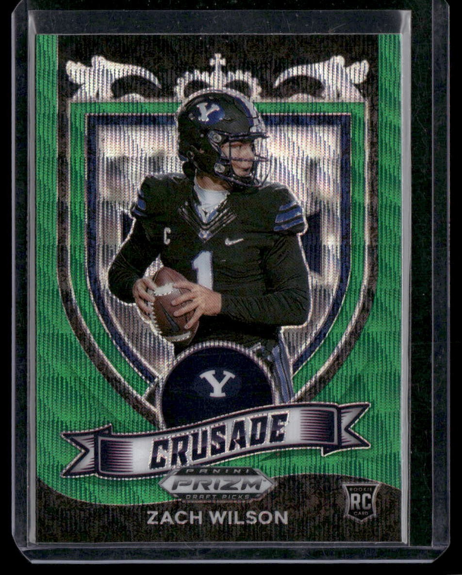 2021 Panini Prizm Draft Picks Collegiate #168 Zach Wilson Green Wave