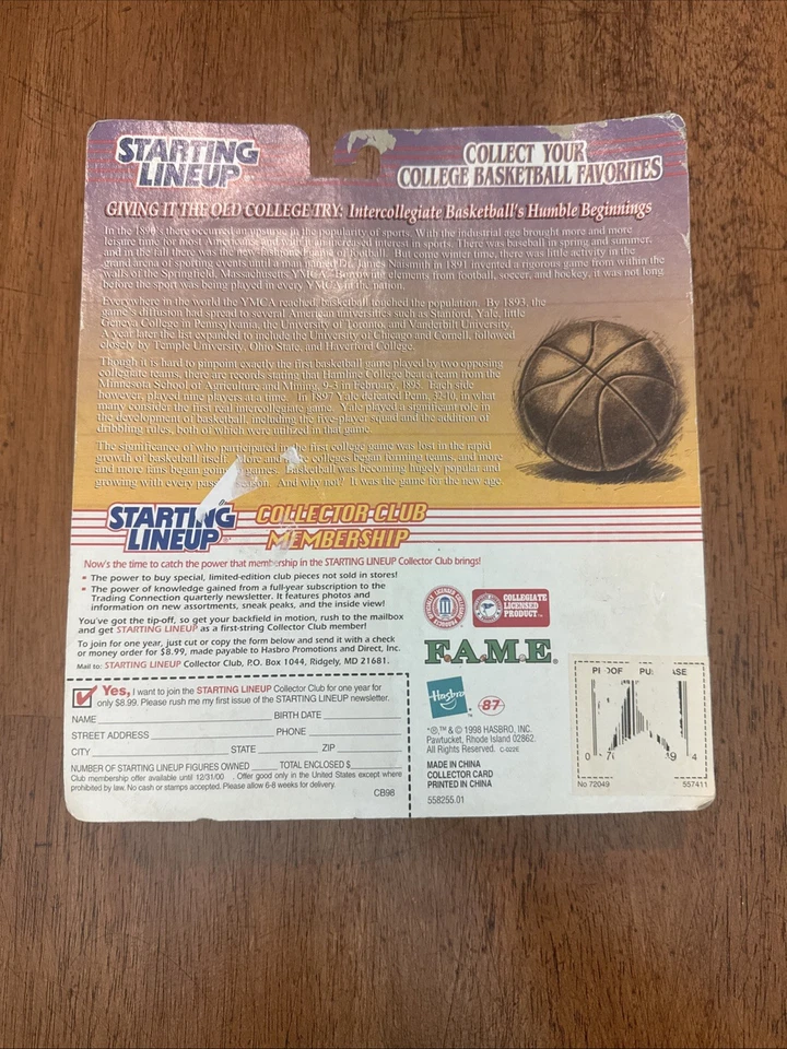 1998 Выпуск Hasbro Стартовый состав Патрик Юинг СЛАВА Джорджтаун - Изображение 2 из 4