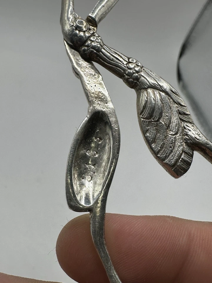 Antique Vintage Silver Stork Scissors for Sewing - "Birthing Scissors" - Image 4 of 4