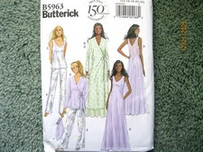 Butterick B5963 misses robe, top, gown, pants and bag Sizes 14-22 UNCUT