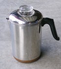 Nice Vintage  1801 Revere Ware 6 Cup Percolator Coffee Pot Copper Clad Camping ! — photo 1