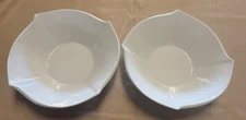 Set of 2 - Scalloped Edge Bowls Serving Intl Tableware ITI China Ceramic White