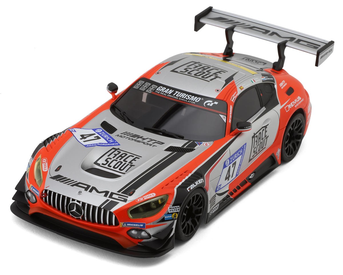 Kyosho Mini-Z MR-04W-MM Mercedes AMG GT3 No.47 Nuremberg 2018 Pre-Painted Body(Silver/Orange)