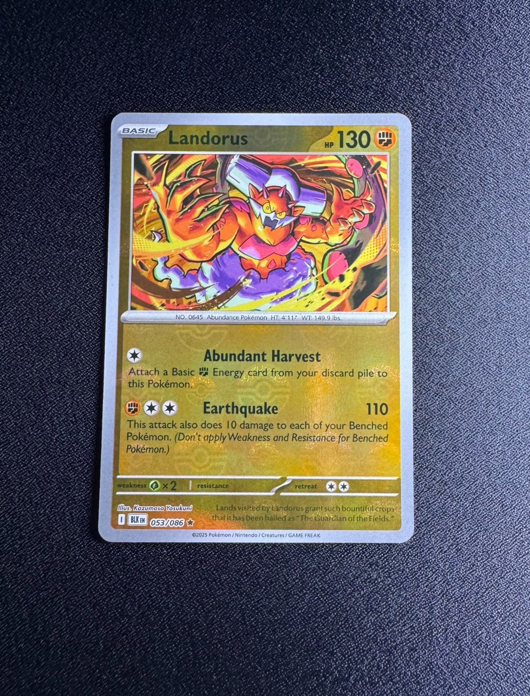 Pokemon Black Bolt Landorus (Poke Ball Pattern) 053/086 Holo NM