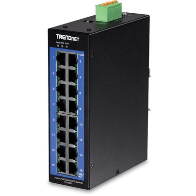 16-Port Industrial Gigabit L2 Managed DIN-Rail Switch, Layer 2 Switch, 16 x G...