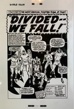 Production Art X-MEN #22, page #1 splash, JAY GAVIN art, 11x17