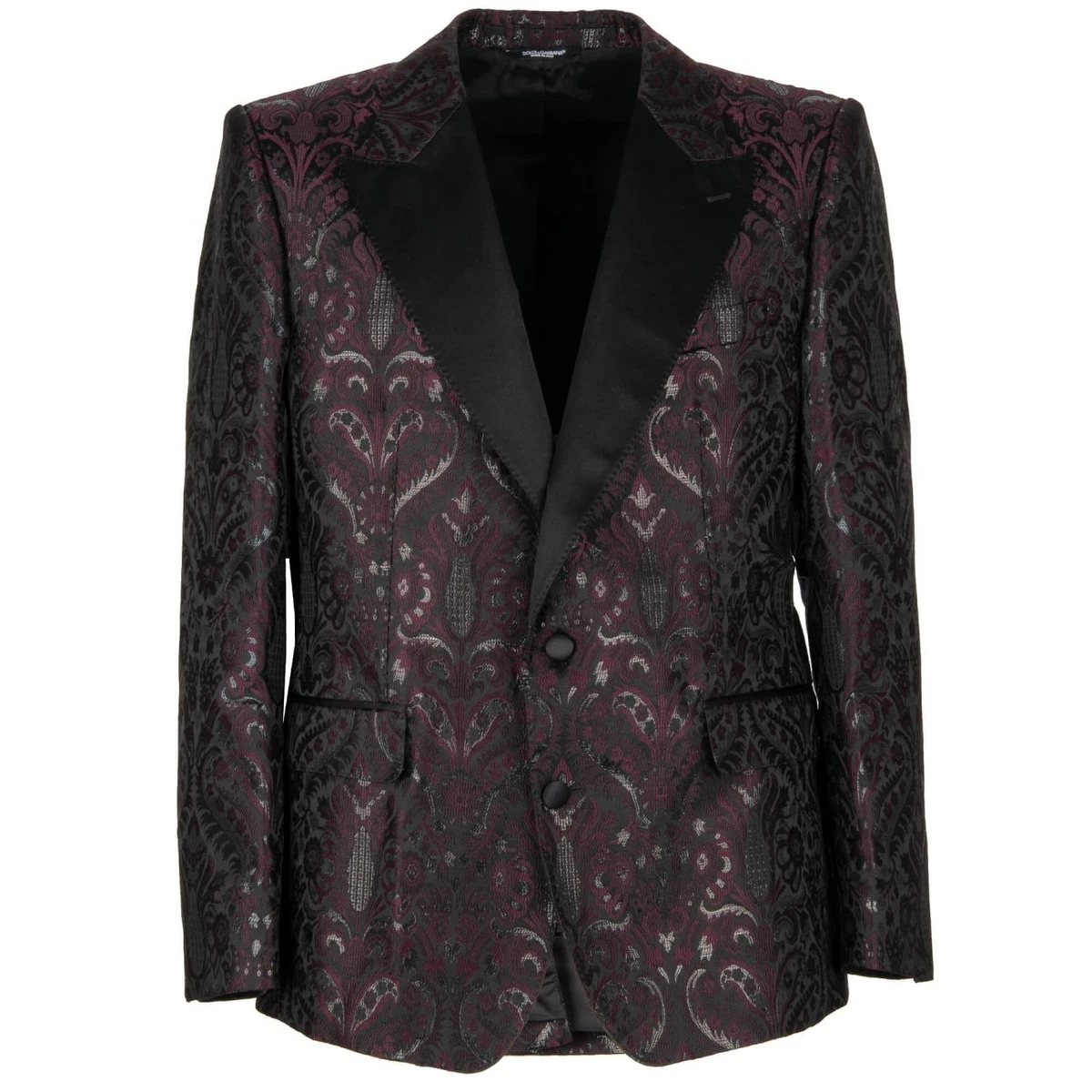 Dolce & Gabbana Sicilia Baroque Jacquard Blazer Lila Black 52 US 42 L