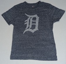 Detroit Tigers T Shirt Womens Small  Blue Distressed Old English D MLB Baseball 