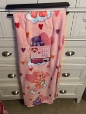 Care Bears Valentines Day Throw Blanket 50" x 70" Pink Hearts NWT 