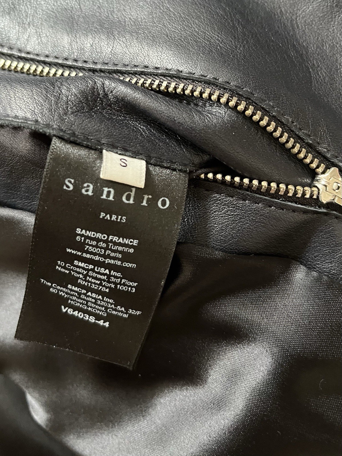 Sandro Leather Jacket Slim Small - image 13